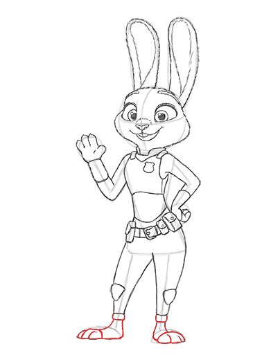 Джуди Хоппс карандашом