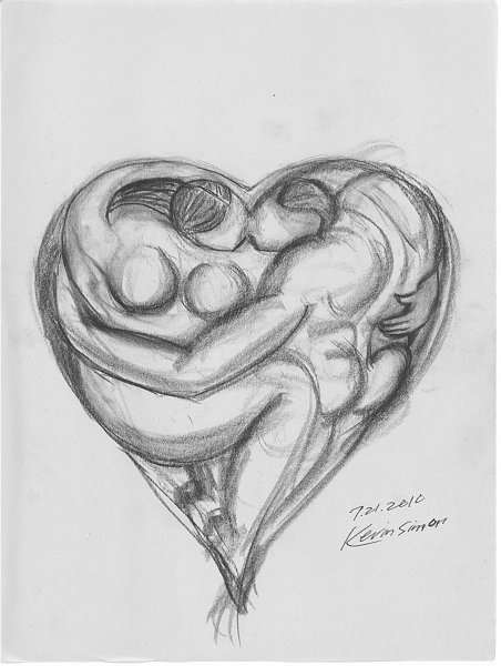 Сердце простым карандашом