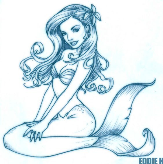 Как нарисовать русалку Ариэль