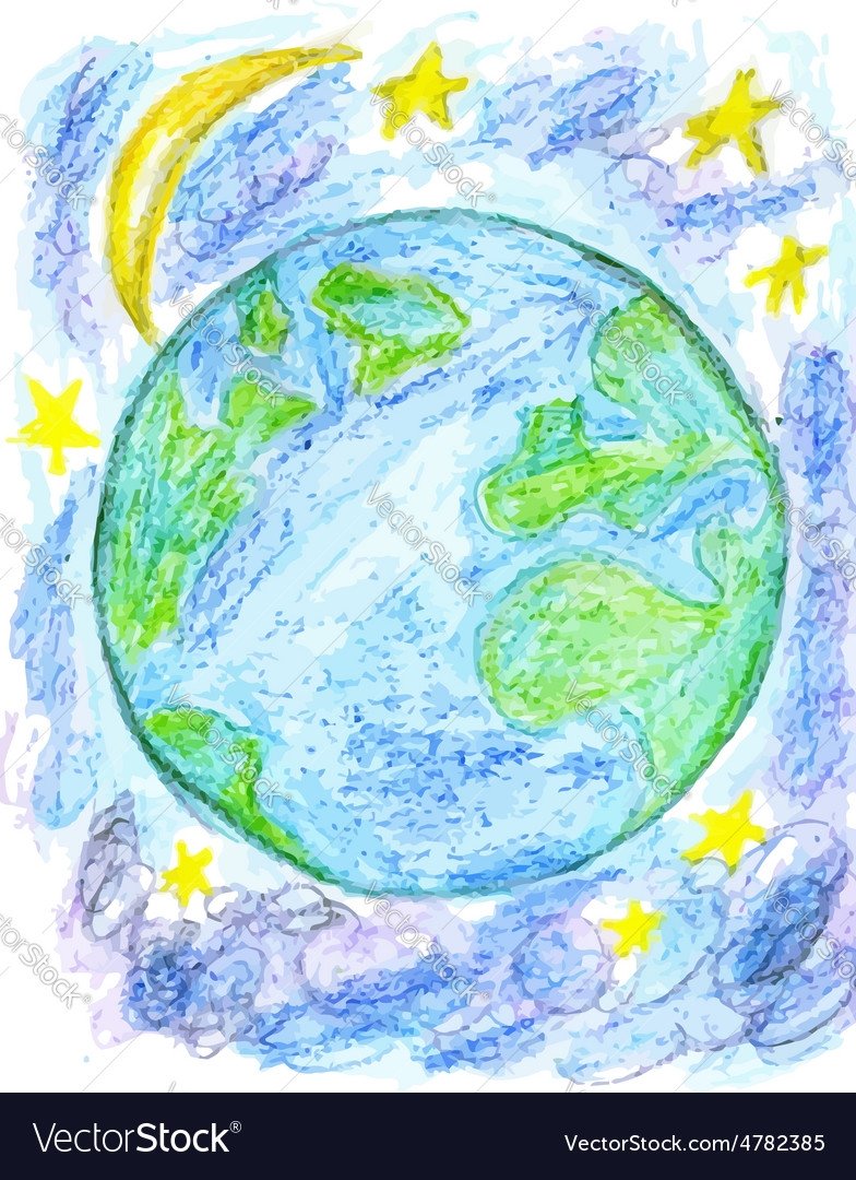 Планета земля рисунок карандашом