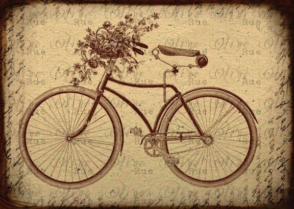 Велосипед ретро декупаж