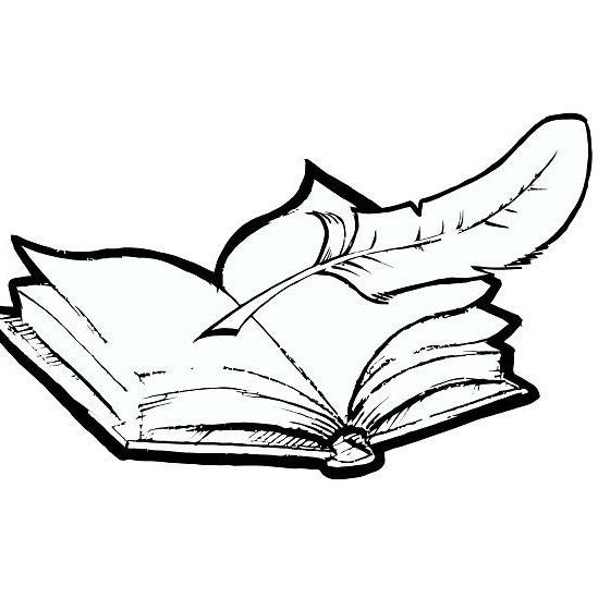 Книжка раскрытая черно белая