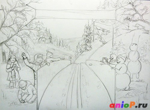 Рисунок на тему зима