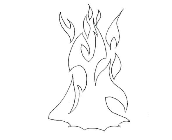 Огонь карандашом реалистичный
