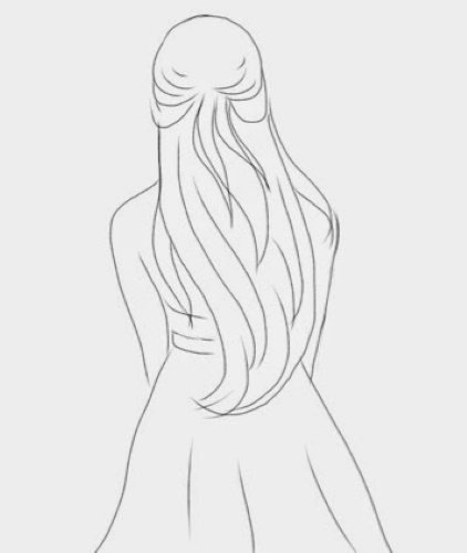 Рисунки карандашом для срисовки девушки со спины
