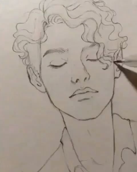 Нарисовать кудрявого парня