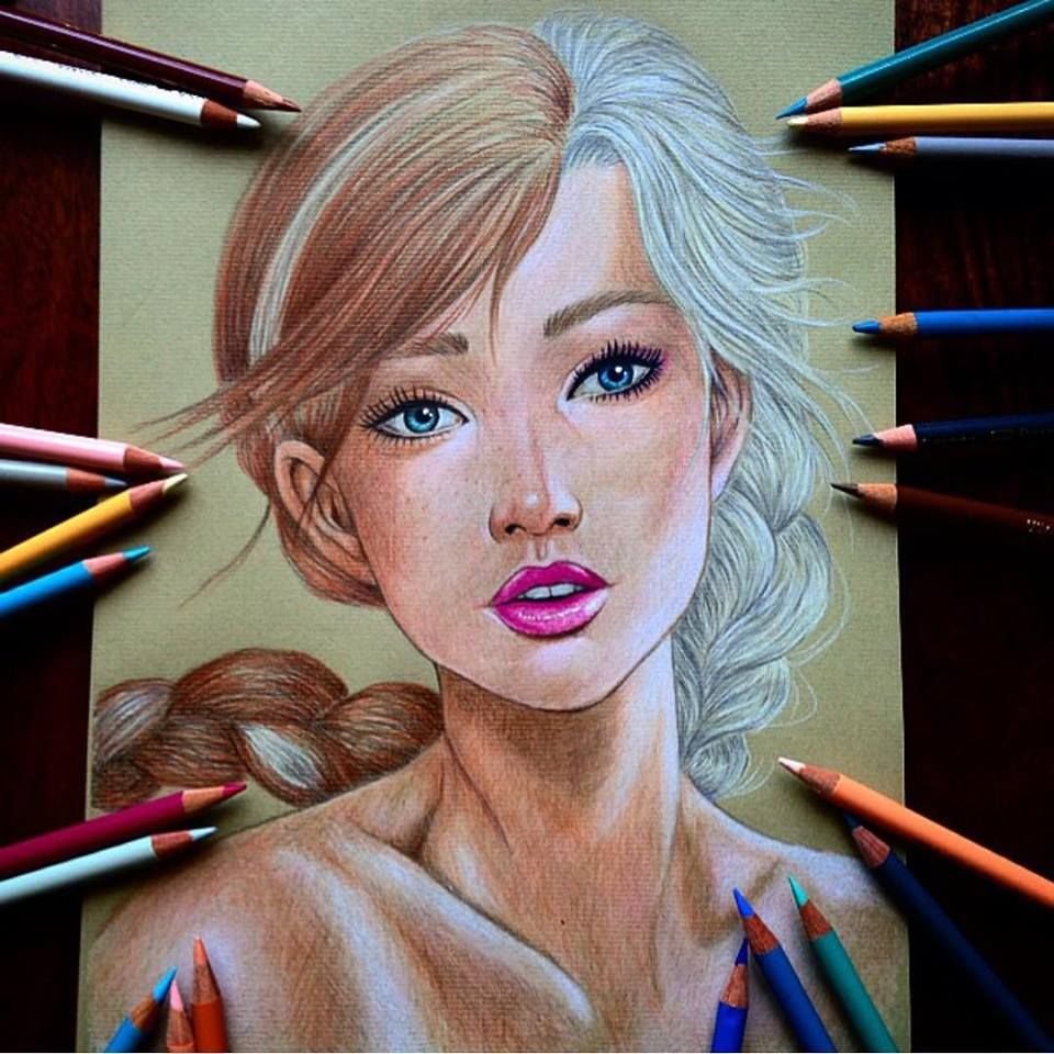 Из фото рисунок цветными карандашами онлайн
