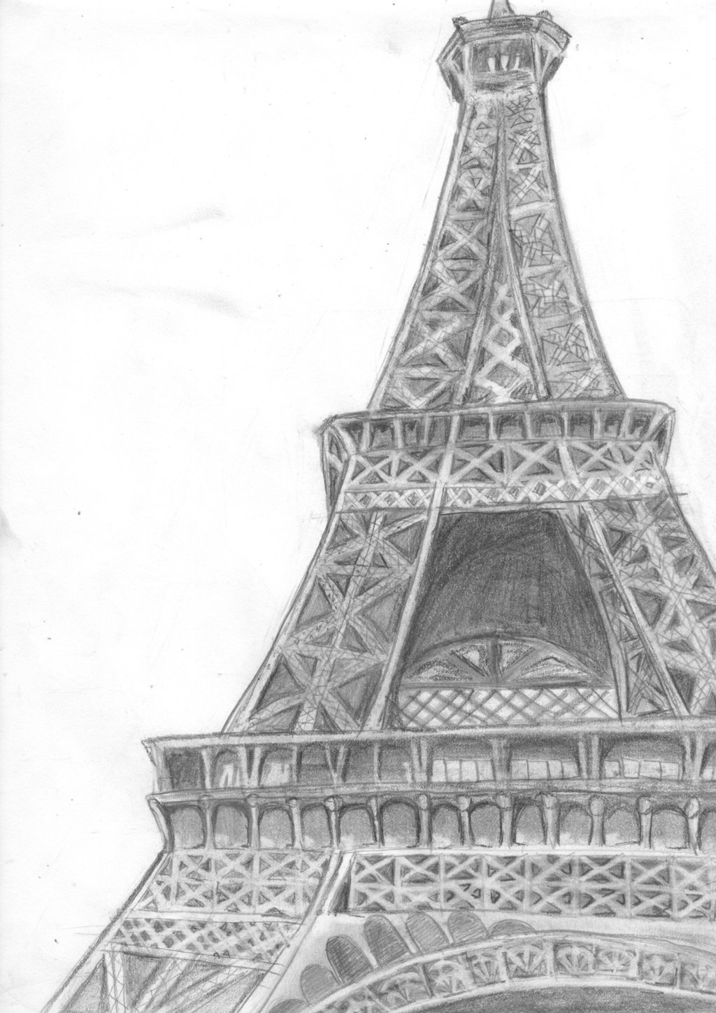 Франция эльфивая башня карандашом
