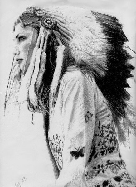 Индеец карандашом