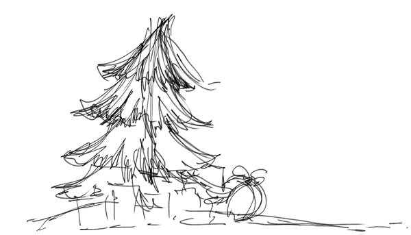 Раскраска елка Новогодняя