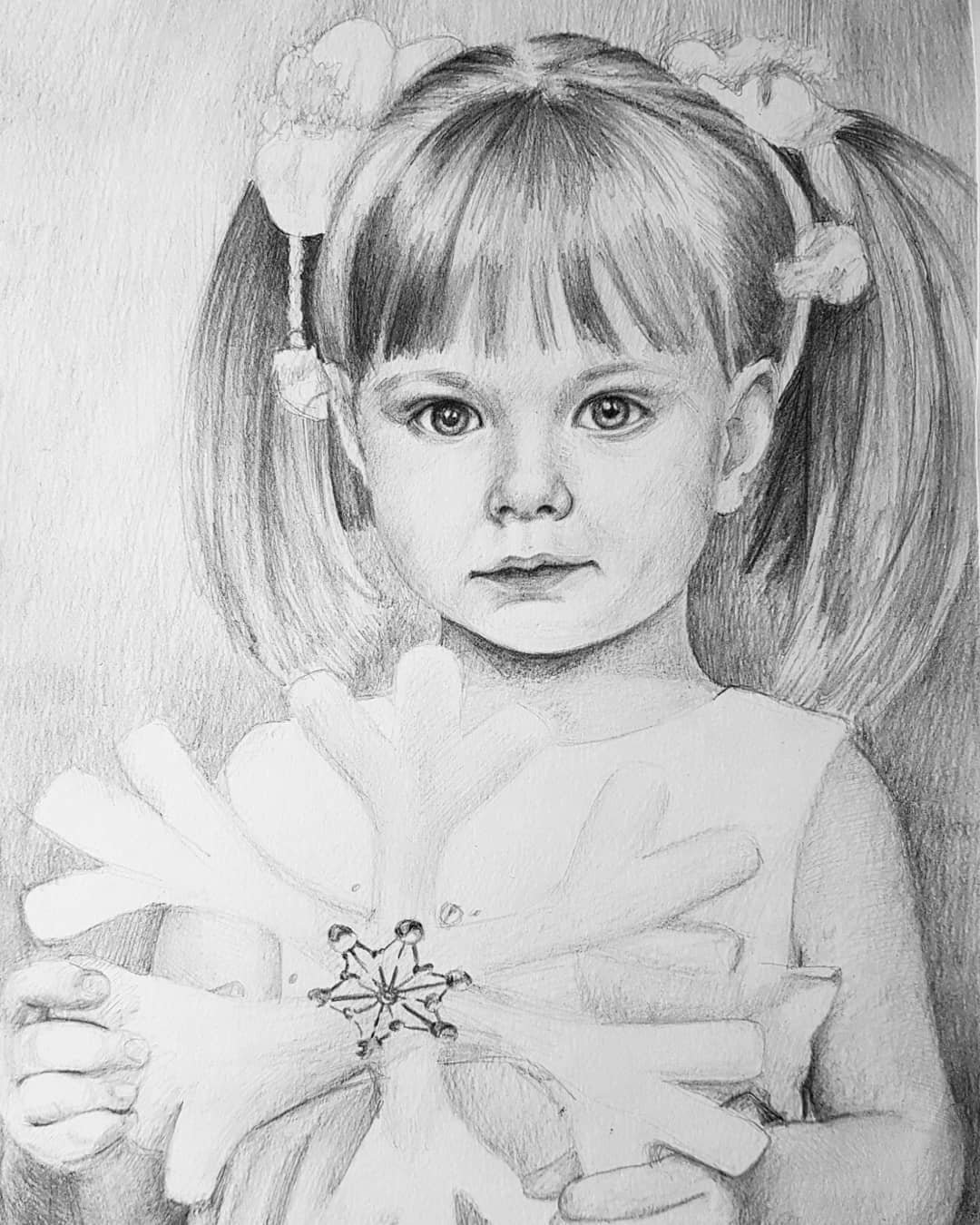 Портрет ребенка карандашом для срисовки