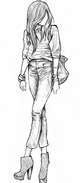 Модные иллюстрации девушек в полный рост