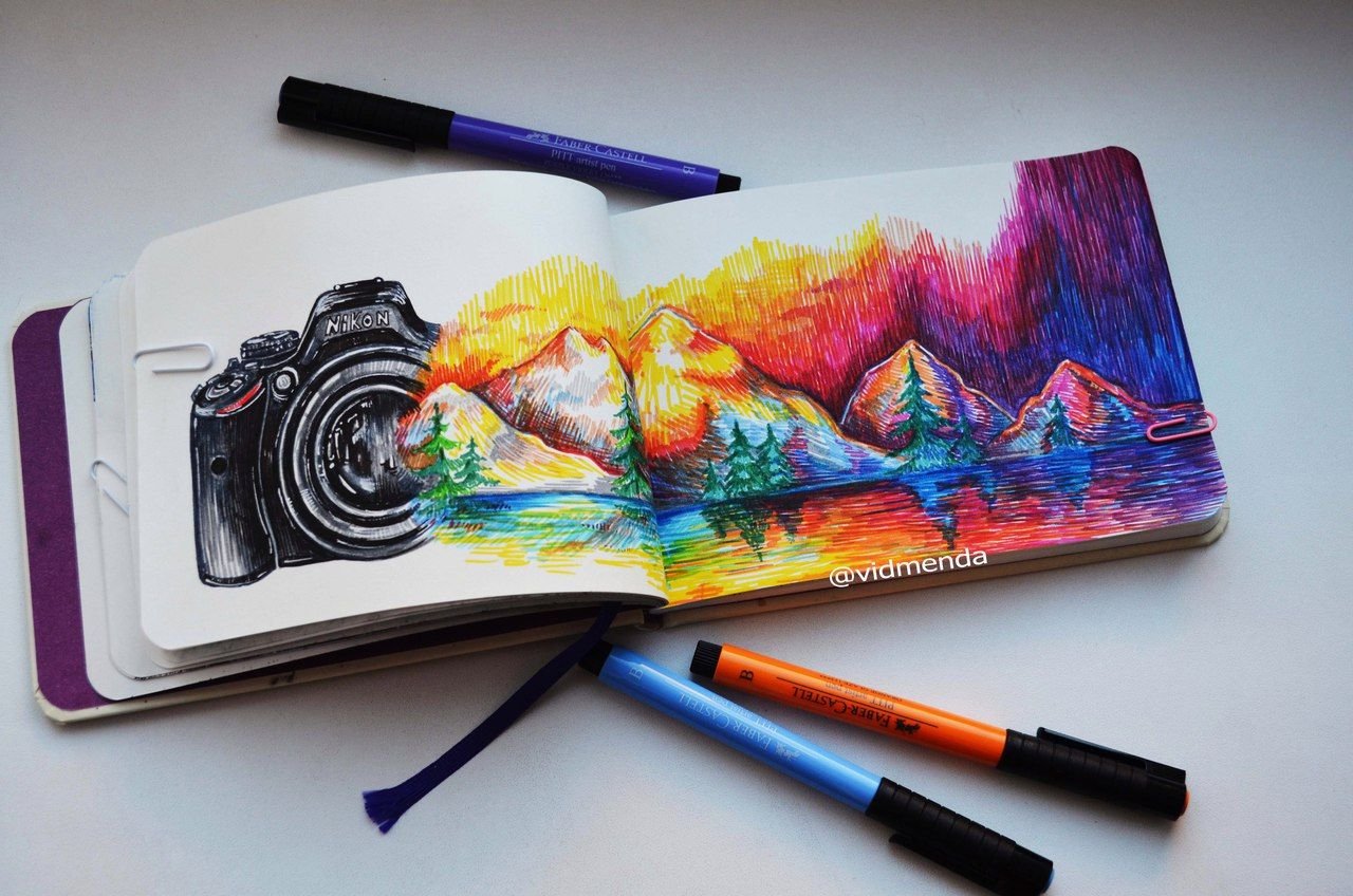 Скетчбук для рисования цветными карандашами