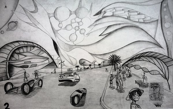 Город будущего детские рисунки
