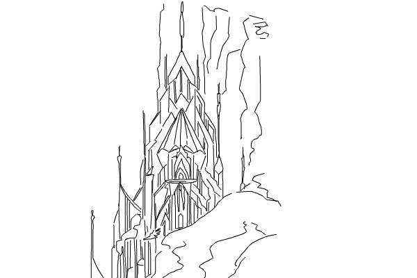 Ледяной замок Эльзы раскраска