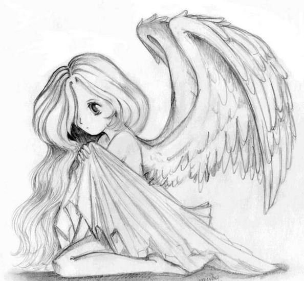 Красивые рисунки карандашом ангелы