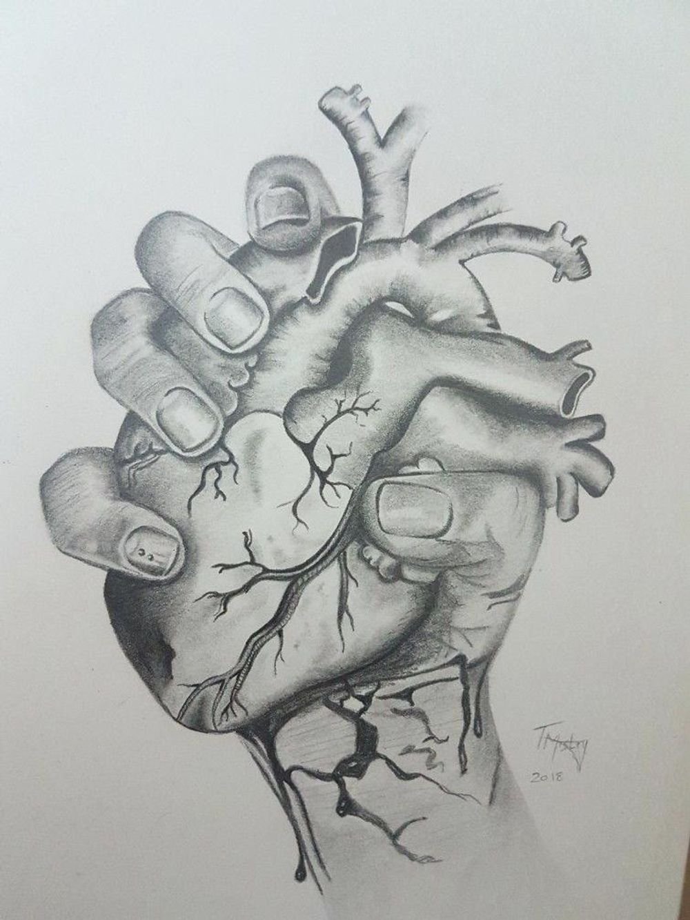 Сердце набросок карандашом