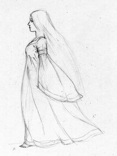 Нарисовать красивое платье