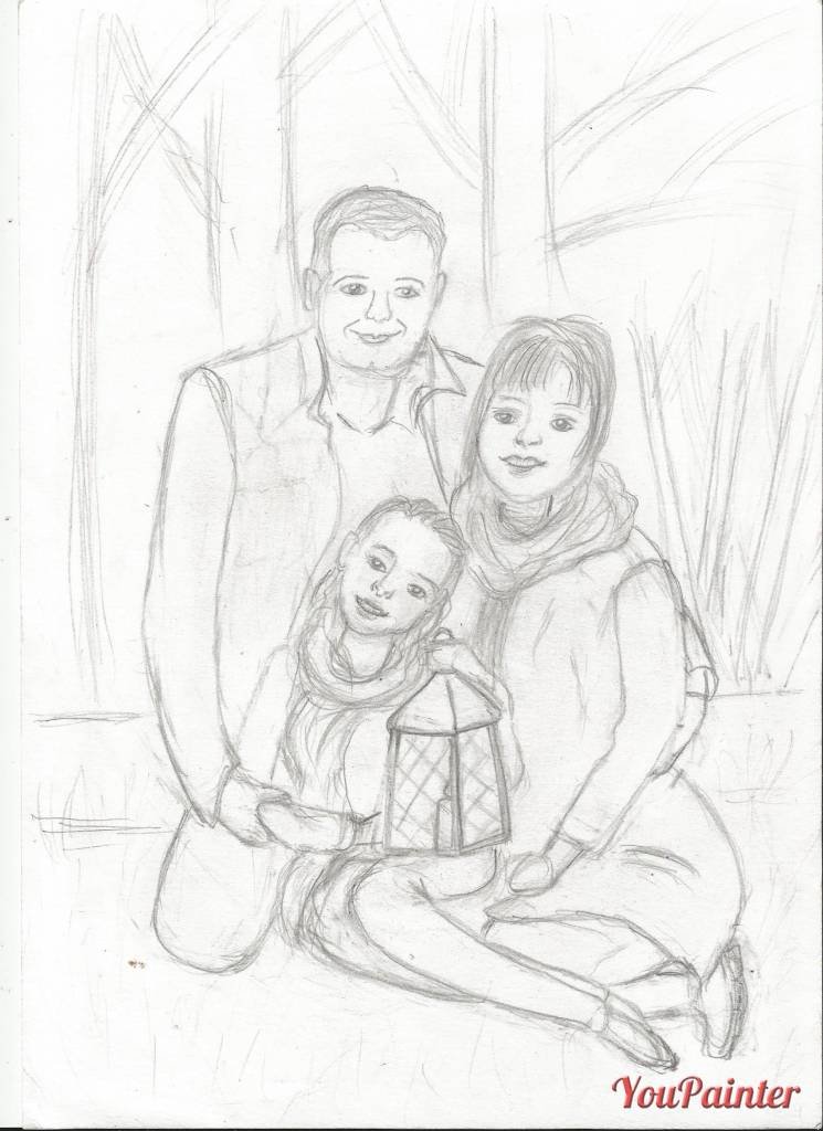 Рисунок с мамой и с папой