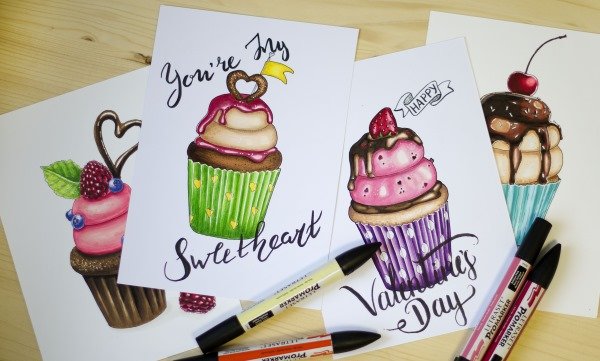 Рисунок скетч маркерами на др