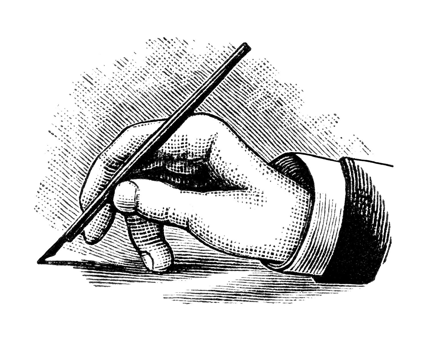 Рисунок рука с авторучкой