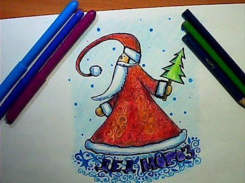 Рисунки на новый год легкие и красивые
