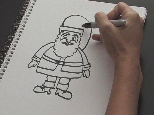 Рисуем Деда Мороза ручкой