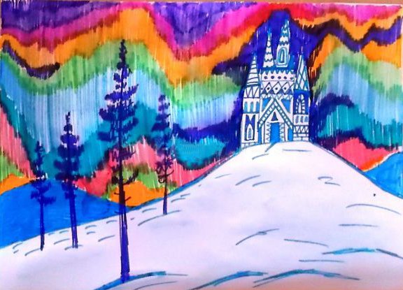 Северное сияние пластилинография