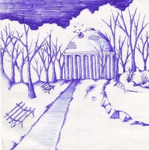 Рисование пейзажей ручкой