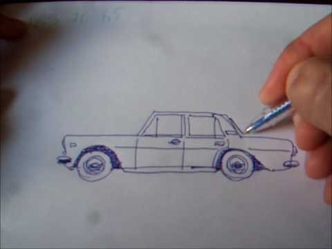 Рисунки ручкой машины для начинающих