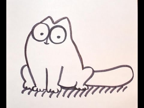 Кот фломастером легко