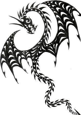 Дракон рисунок ручкой для срисовки