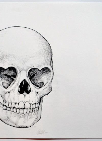 Череп с открытым ртом рисунок карандашом