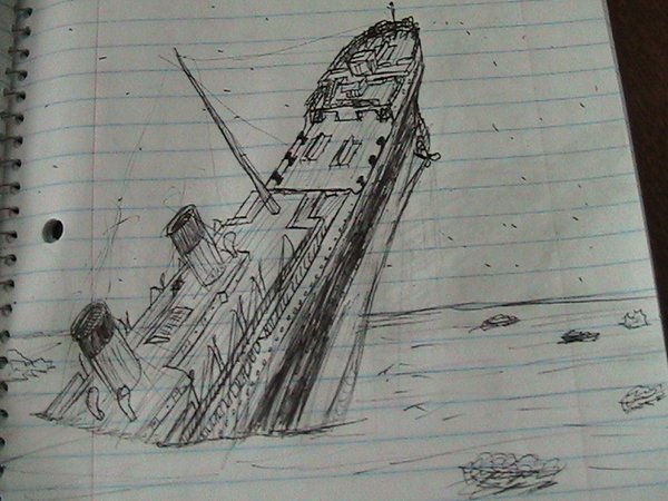 Тату корабль Минимализм