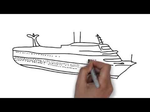 Парусная яхта карандашом