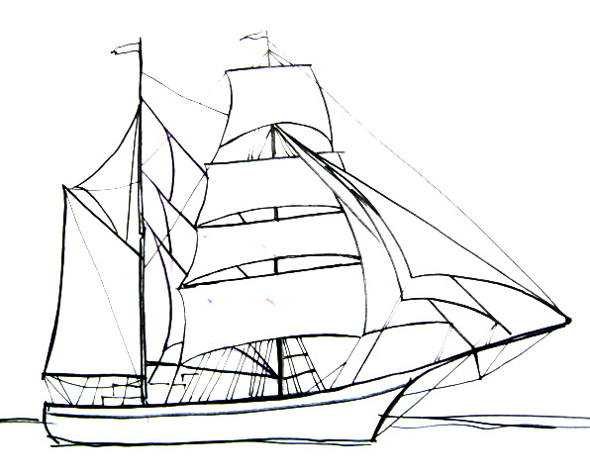 Корабль зарисовка