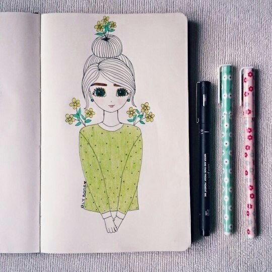 Рисунки в блокнотике для девочек лёгкие