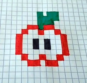 Рисунки по клеточкам фломастерами