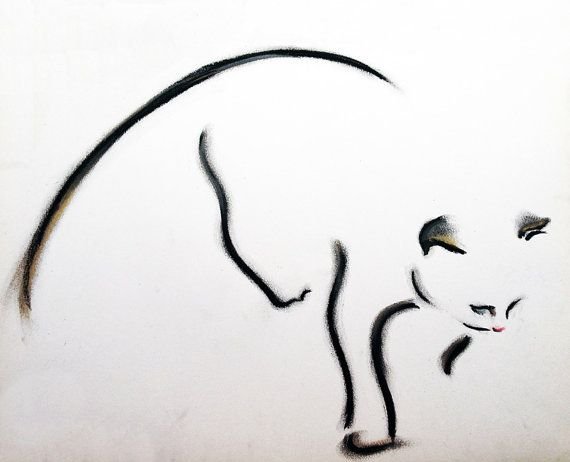 Грациозная кошка карандашом