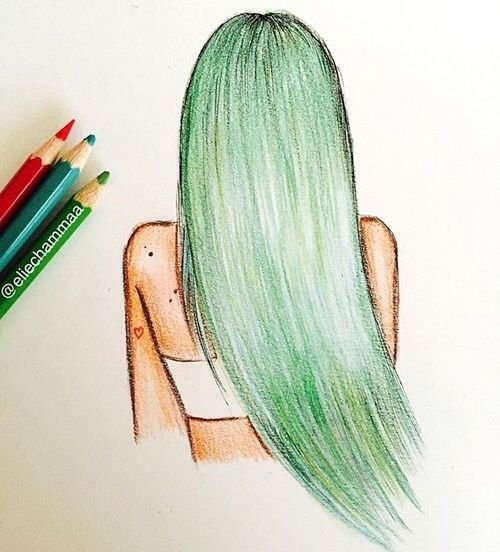 Рисунки для срисовки волосы легкие