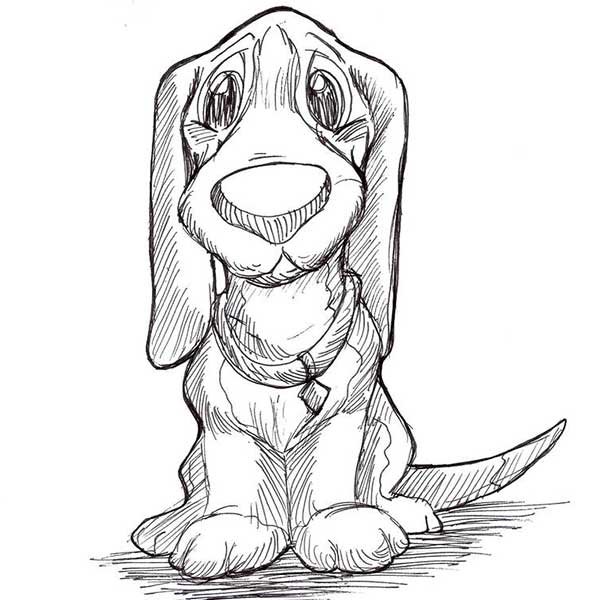 Собака рисунок карандашом