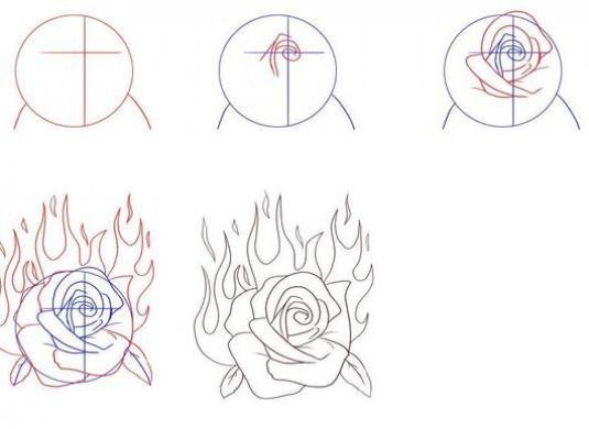 Поэтапные рисунки ручкой
