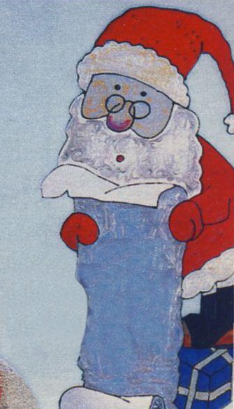 Дед Мороз красками на стекле