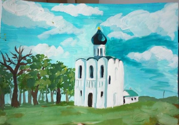 Детские рисунки храма Покрова на Нерли