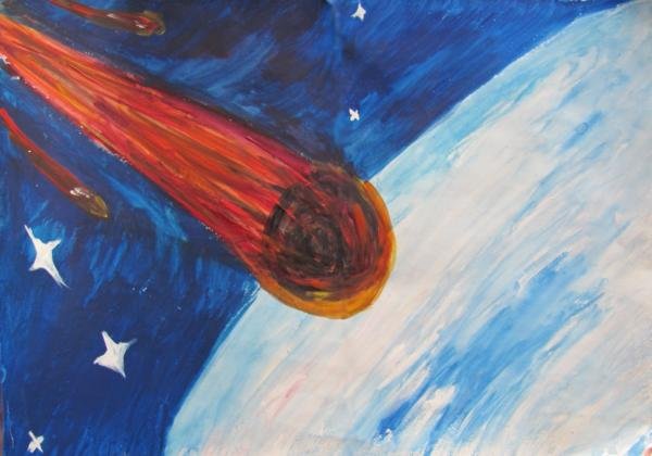 Комета рисунок гуашью