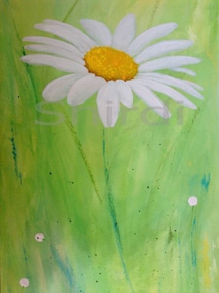 Ромашка рисование красками
