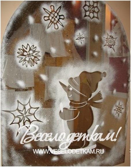 Украсить зеркало к новому году