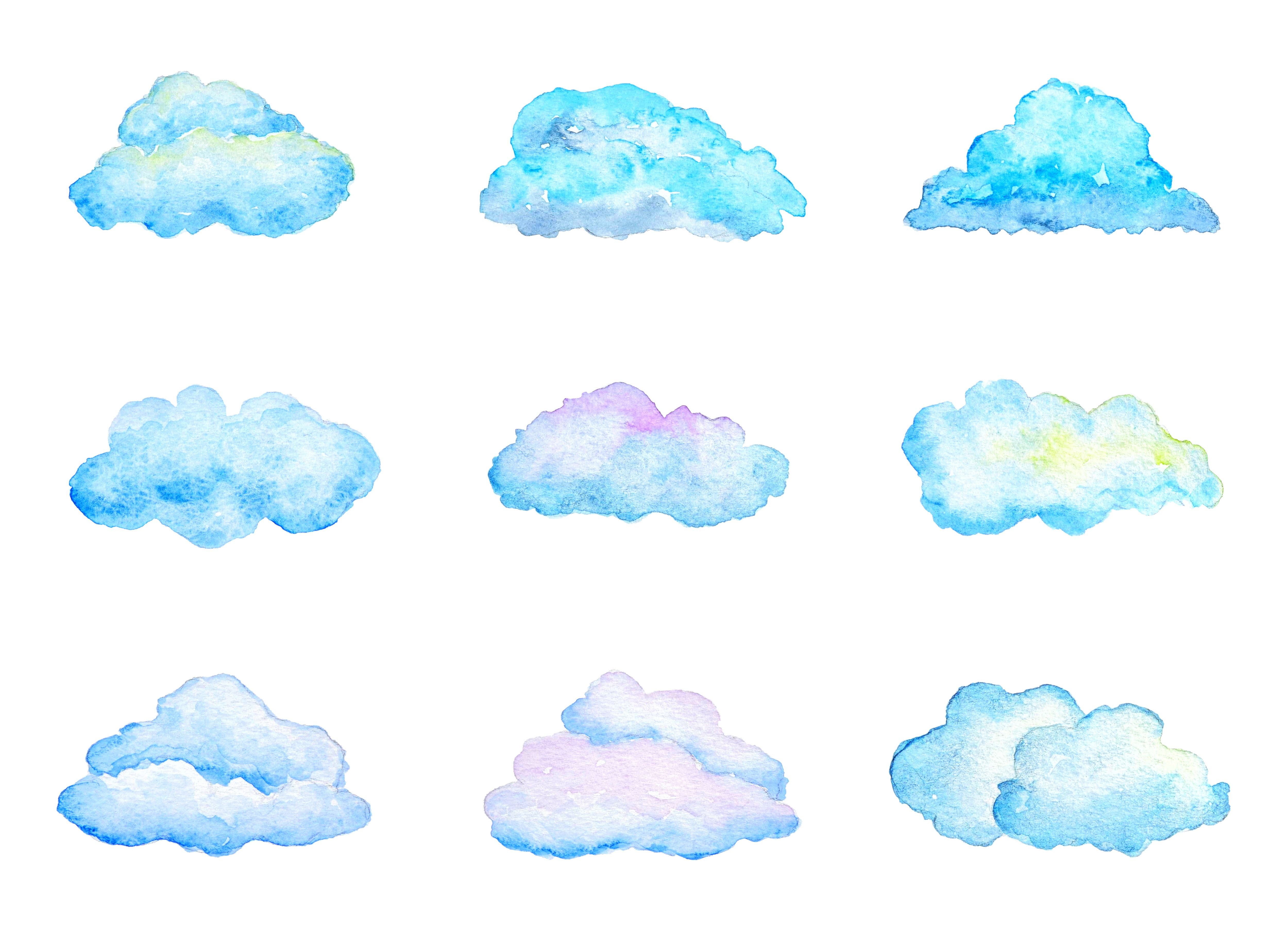 Рисунок облаков красками для детей