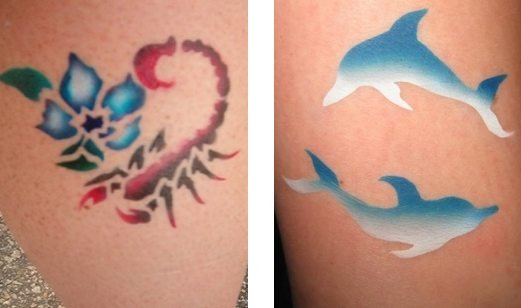 Рисунки на теле красками легкие