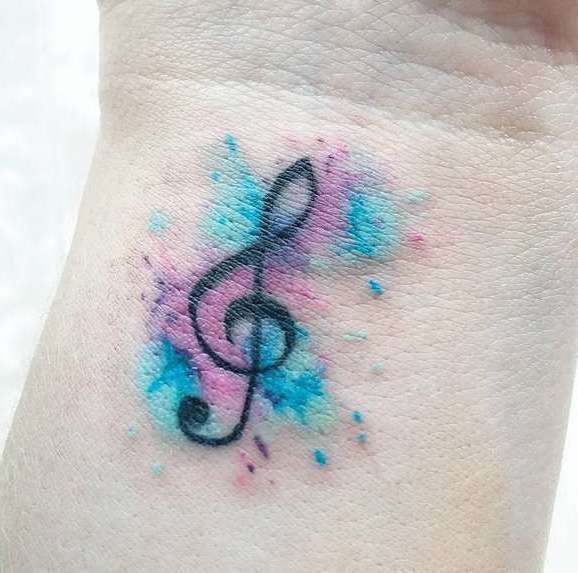 Тату скрипичный ключ маленький